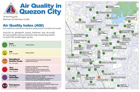 Quezon City air quality map .
